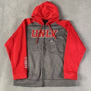University of Nevada Las Vegas UNLV Rebels Hoodie Mens 2XL XXL Red Gray Champion